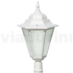 Lampione Vintage per Esterno in Alluminio Bianco e Vetro Made in Italy - Terella