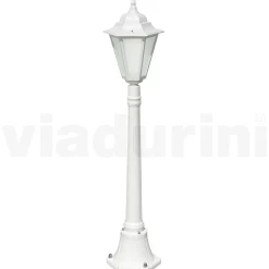 Lampione Vintage per Esterno in Alluminio Bianco e Vetro Made in Italy - Terella
