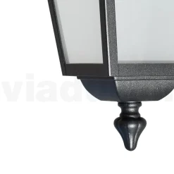 Lanterna a Soffitto da Giardino in Alluminio Antracite e Vetro Sabbiato - Elric
