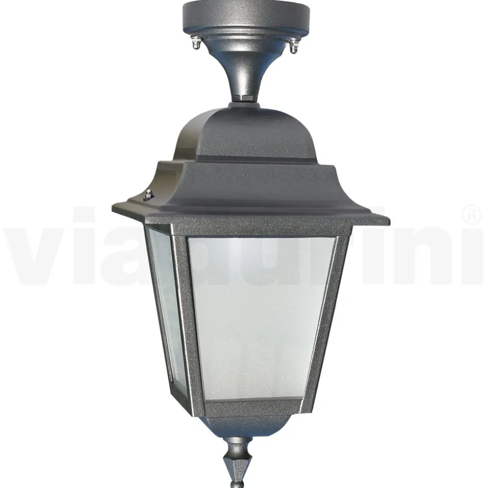 Lanterna a Soffitto in Alluminio Pressofuso e Diffusore in Vetro - Scintilla