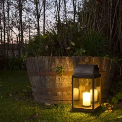 Lanterna da giardino con candela in ferro o ottone Il Fanale