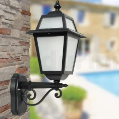 Lanterna da Giardino in Alluminio Antracite e Vetro Sabbiato - Elric