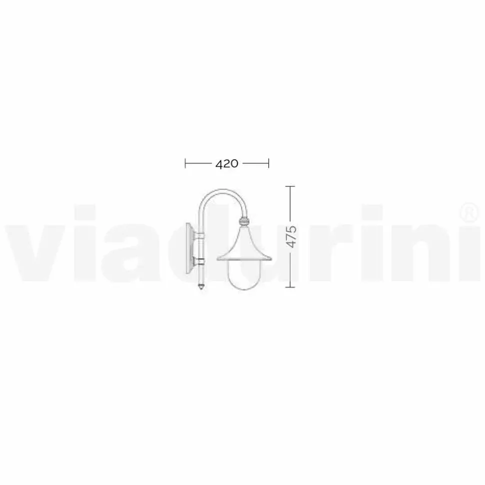 Lanterna da parete da giardino in alluminio made in Italy, Anusca