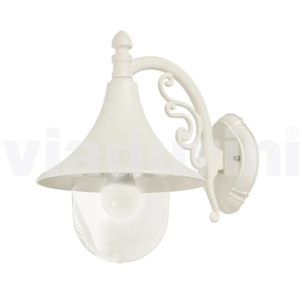 Lanterna per giardino a parete in alluminio bianco made in Italy,Anusca