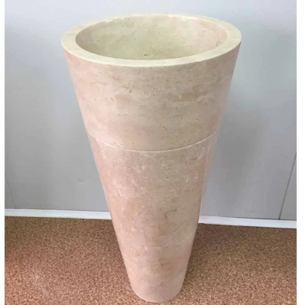 Lavabo a colonna conico bianco lucido Igor, fatto a mano, di design
