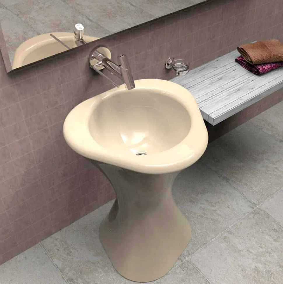 Lavabo a colonna moderno di design Twister made in Italy