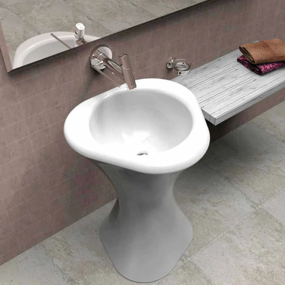 Lavabo a colonna moderno di design Twister made in Italy