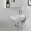 Lavabo ad Angolo Monoforo in Ceramica Bianca dal Design Classico - Silice