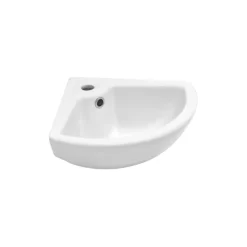 Lavabo ad Angolo Monoforo in Ceramica Bianca dal Design Classico - Silice