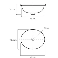 Lavabo a incasso decorato in fire clay e oro fatto in Italia, Otis