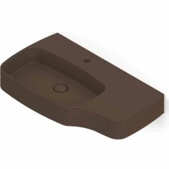 Lavabo a parete in ceramica moderno prodotto in Italia, Amleto