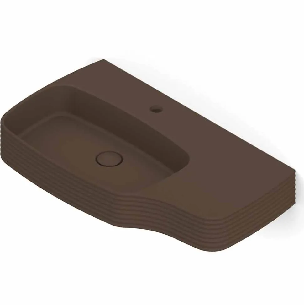 Lavabo a parete in ceramica moderno prodotto in Italia, Amleto