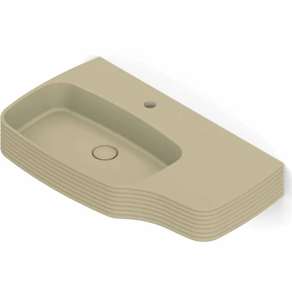 Lavabo a parete in ceramica moderno prodotto in Italia, Amleto
