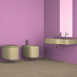 Lavabo a parete in ceramica moderno prodotto in Italia, Amleto