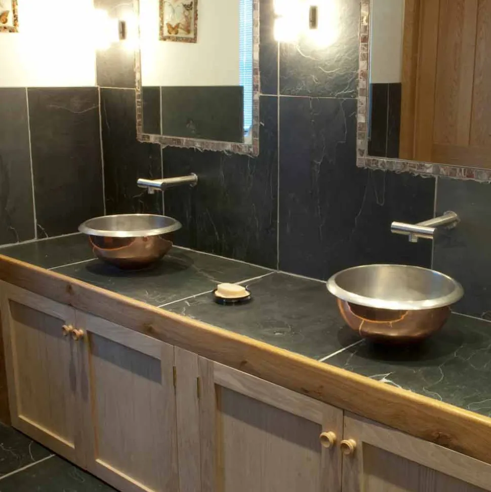 Lavabo appoggio design in rame vintage con finitura nickel satinato Pure