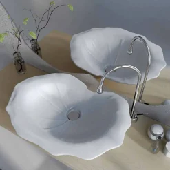 Lavabo appoggio design moderno a forma di foglia Faruglium