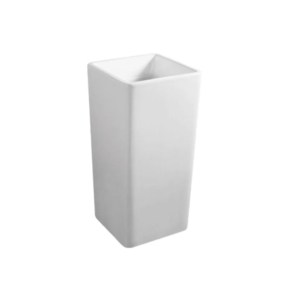 Lavabo a Terra Freestanding Quadrato in Ceramica dal Design Moderno - Papavero