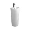 Lavabo a Terra Freestanding Tondo in Ceramica Bianca Moderna - Papavero