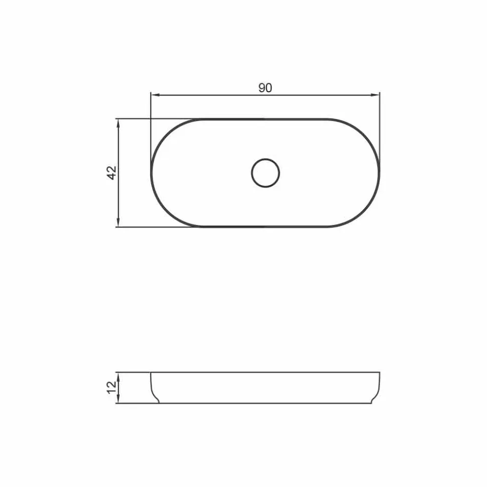 Lavabo bagno da appoggio design moderno Dalmine Maxi, fatto in Italia