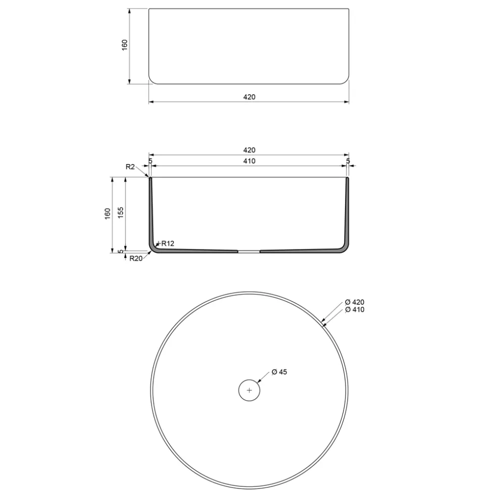 Lavabo Bagno da Appoggio in Argilla Refrattaria Made in Italy - Tatiana