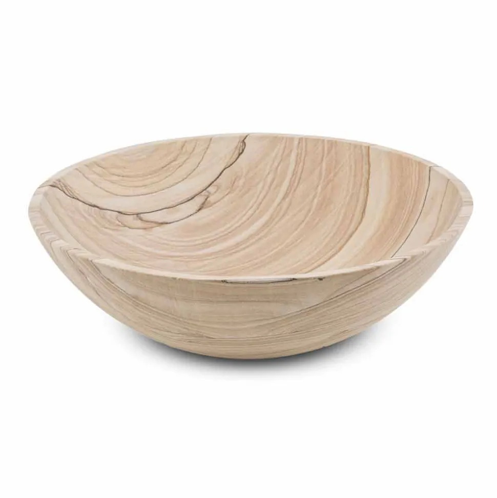 Lavabo Bagno da Appoggio in Pietra Sand Stone Forma Rotonda - Cerasolo