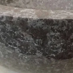 Lavabo bagno da appoggio in pietra naturale grigia Levi,design moderno