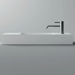 Lavabo Bagno da Appoggio o Parete in Ceramica Realizzato in Italia - Act