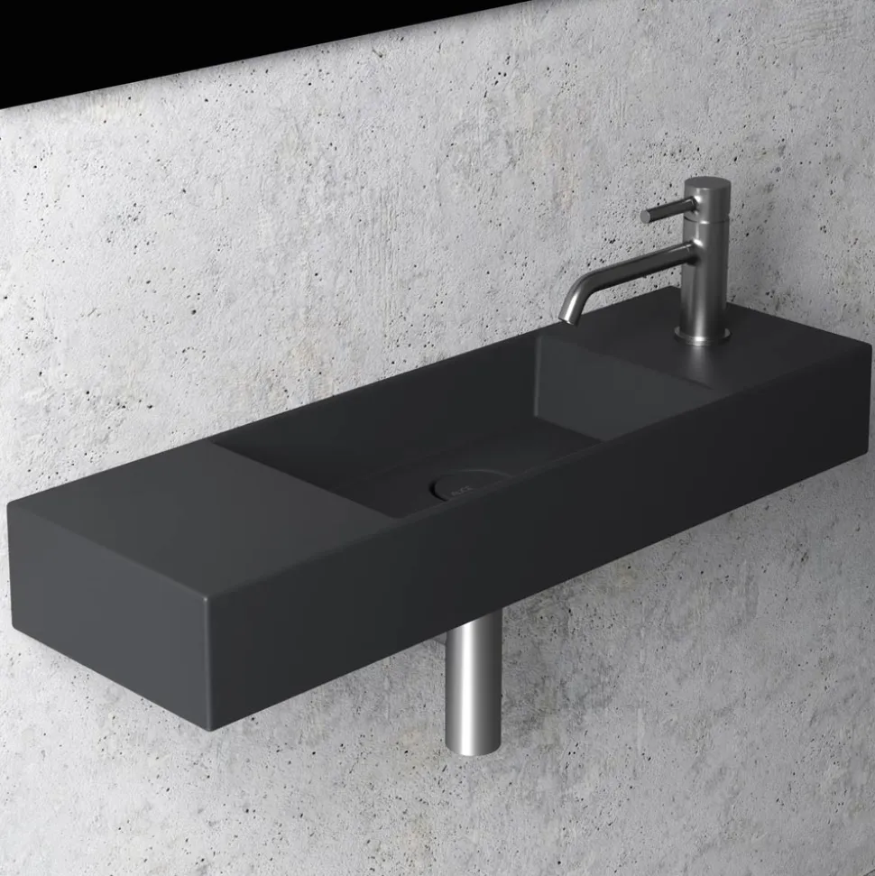 Lavabo Bagno da Appoggio o Parete in Ceramica Realizzato in Italia - Act