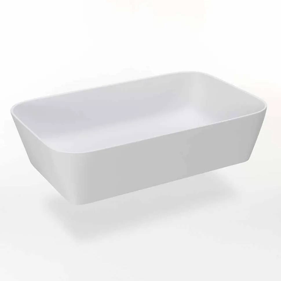 Lavabo Bagno da Appoggio Rettangolare in Resina Opaca Made in Italy – Cavan