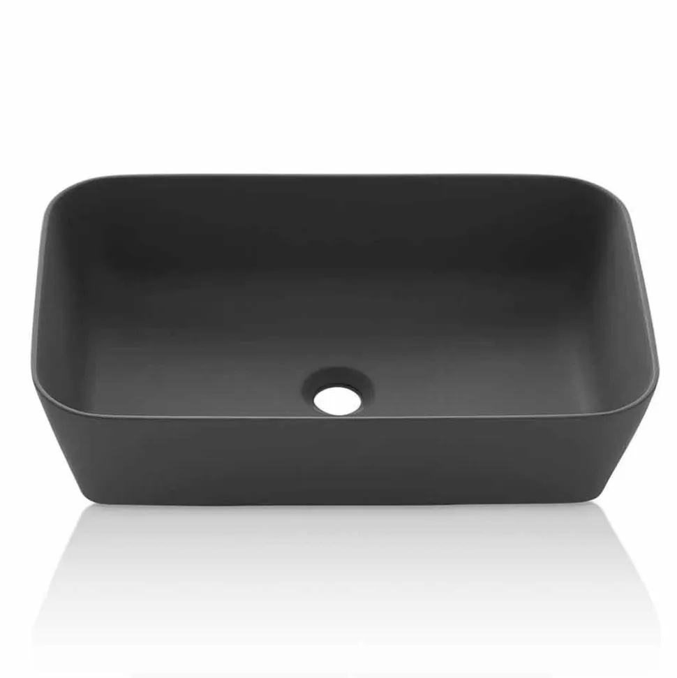 Lavabo Bagno da Appoggio Rettangolare in Resina Opaca Made in Italy – Cavan