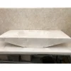 Lavabo bagno di design da appoggio in pietra bianca Vox, fatto a mano