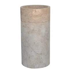 Lavabo Bagno Freestanding in Marmo Finitura Avorio Forma Cilindrica - Cremino