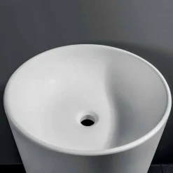 Lavabo Bagno Freestanding in Resina Bianca dalla Forma Cilindrica - Libertino
