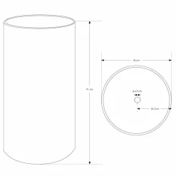 Lavabo Bagno Freestanding in Resina Bianca dalla Forma Cilindrica - Libertino