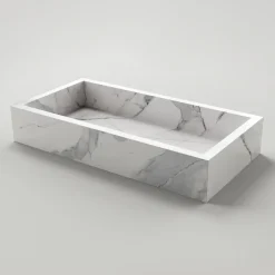 Lavabo Bagno in Gres Porcellanato Effetto Marmo Made in Italy - Ludmilla