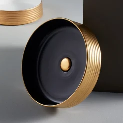 Lavabo Bagno in Grès Porcellanato Tornito a Mano Made in Italy - Freccette