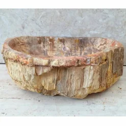 Lavabo bagno in legno fossile da appoggio Star, pezzo unico di design