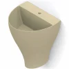 Lavabo bagno sospeso moderno in ceramica fatto in Italia, Fiorello