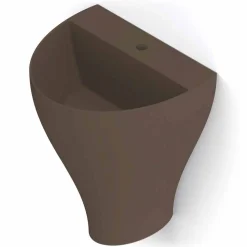 Lavabo bagno sospeso moderno in ceramica fatto in Italia, Fiorello