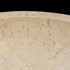 Lavabo bagno tondo da appoggio in pietra naturale Job, fatto a mano