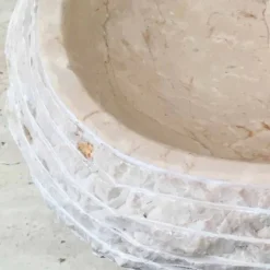 Lavabo bianco da appoggio ovale Cora, pezzo unico fatto a mano