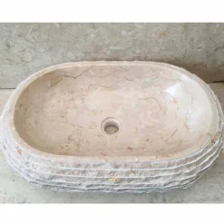 Lavabo bianco da appoggio ovale Cora, pezzo unico fatto a mano