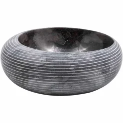 Lavabo circolare da appoggio di design in marmo fatto a mano, Bubbio