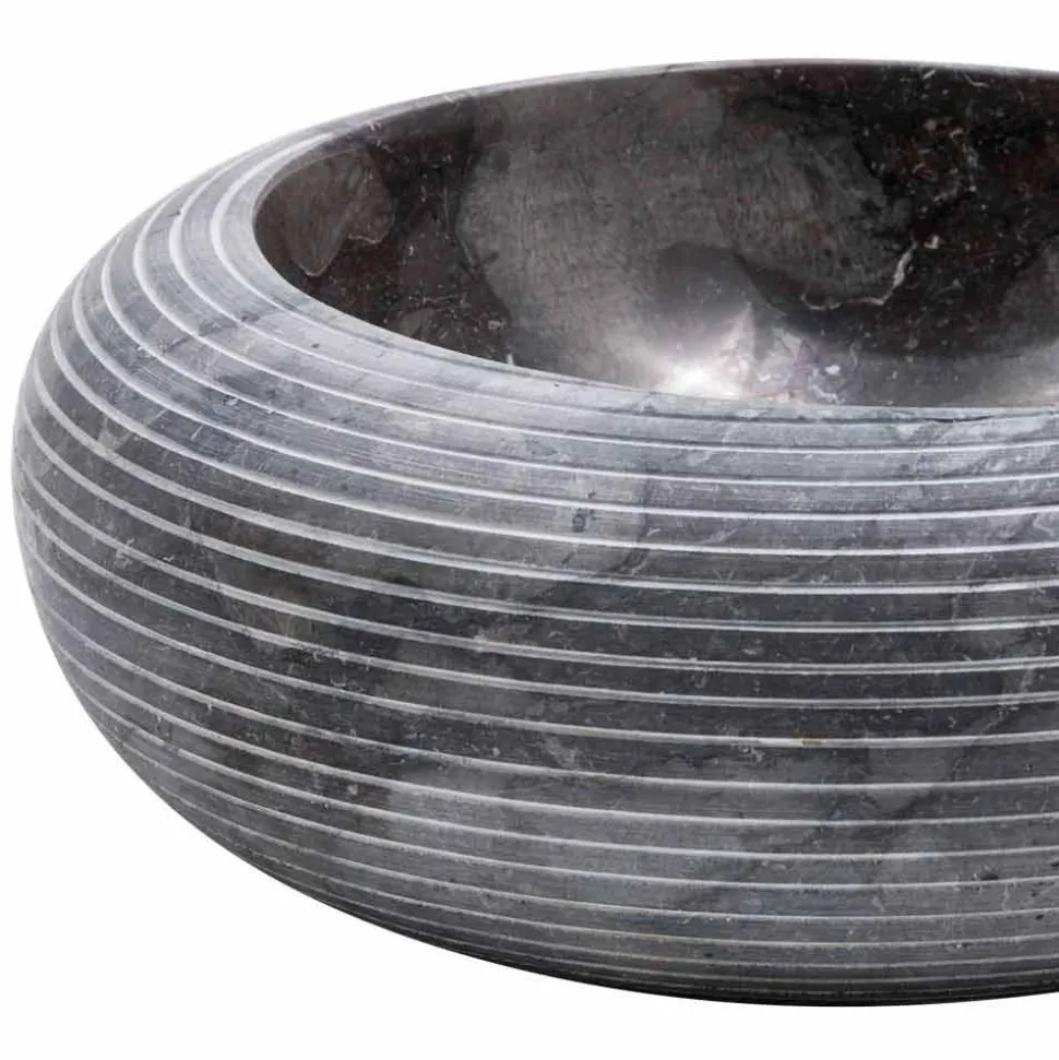 Lavabo circolare da appoggio di design in marmo fatto a mano, Bubbio