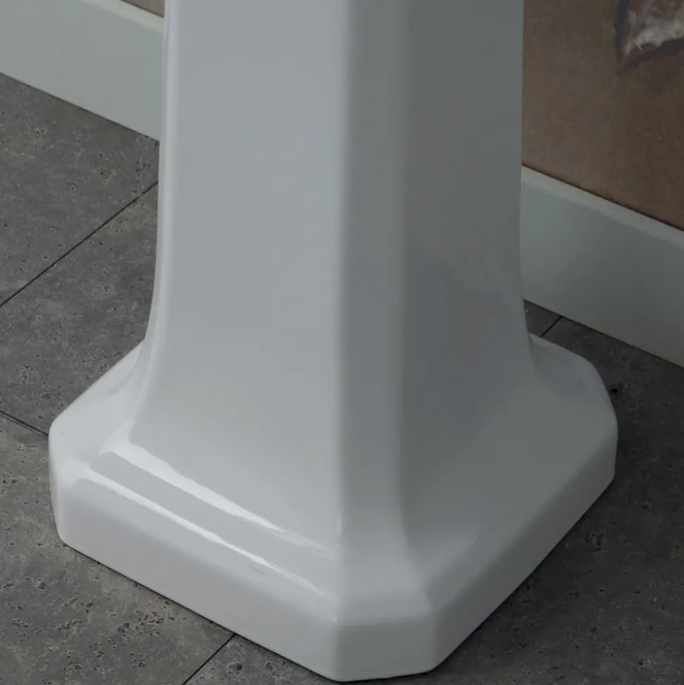 Lavabo Consolle a Colonna in Ceramica Lavorata a Mano L 104 cm - Wollie