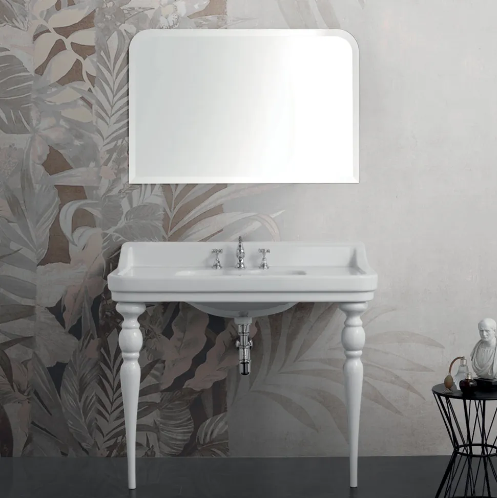 Lavabo Consolle Classico in Ceramica L 104 cm Realizzato in Italia - Wollie