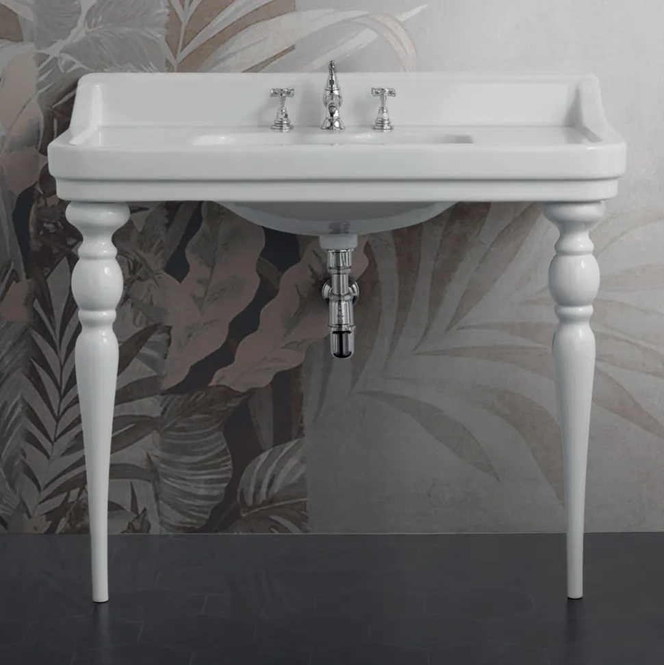 Lavabo Consolle Classico in Ceramica L 104 cm Realizzato in Italia - Wollie