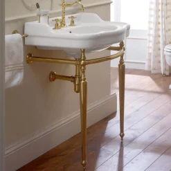 Lavabo Consolle con Doppia Vasca in Ceramica, Made in Italy Vintage - Paulina