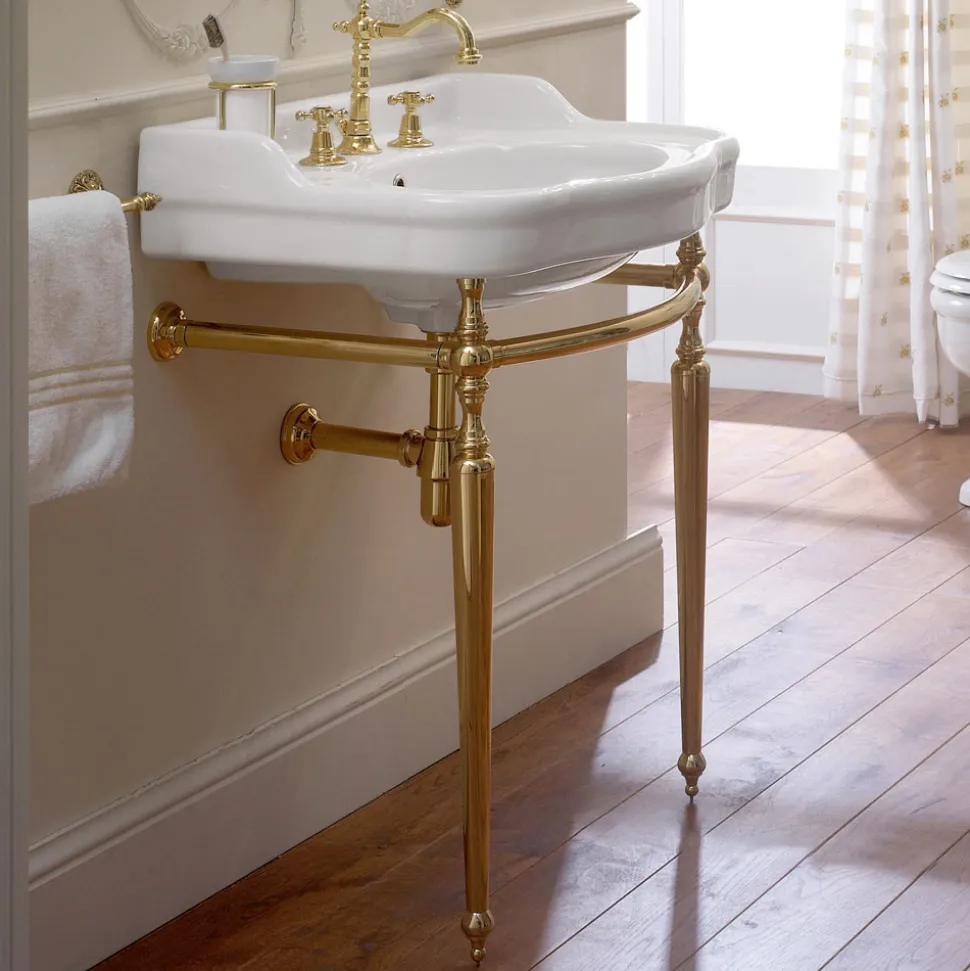 Lavabo Consolle con Doppia Vasca in Ceramica, Made in Italy Vintage - Paulina