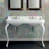 Lavabo Consolle in Ceramica Bianca con Doppia Vasca L 125 cm - Wollie
